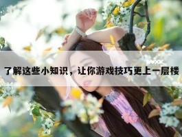 了解这些小知识，让你游戏技巧更上一层楼