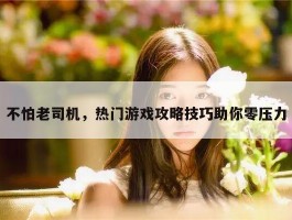 不怕老司机，热门游戏攻略技巧助你零压力