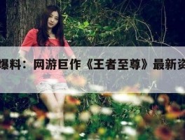 独家爆料：网游巨作《王者至尊》最新资讯曝光！